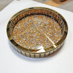 Lusso girevole <span class=keywords><strong>cosmetici</strong></span> scrivania con lavabo per la cura della pelle vassoio di profumo con diamante intarsiato e vassoio a specchio - Product Image 1