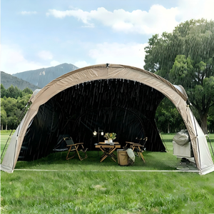 Auvent dôme extérieur noir avec fermeture éclair, anti-insectes, imperméable, protection solaire, tente de camping <span class=keywords><strong>yourte</strong></span> - Product Image 3