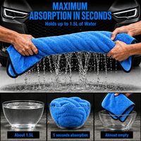 Handuk Kaca Mikrofiber Biru Super Lembut Bebas Serat Cepat Kering Tidak Menggores Ramah Lingkungan Grosir Massal Logo Kustom
