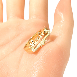 UWIN 925 Silver Custom <strong>Name</strong> Gold Finished Finger <strong>Rings</strong> for Men Sterling Silver Personalized Jewelry - Product Image 3