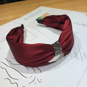Serre-tête élastique coloré au design simple pour femmes, <span class=keywords><strong>bandeau</strong></span> à nœuds en cristal pour filles - Product Image 6