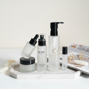 Flacon d'huile corporelle en verre givré de luxe pour cosmétiques, emballage cosmétique personnalisé, flacon de toner en verre. - Product Image 4
