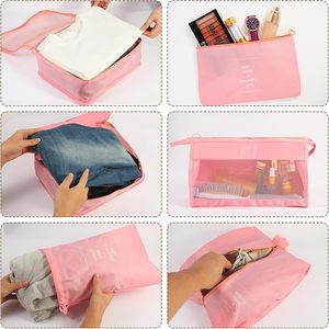 7pcs nén đóng gói hình khối trực quan hành lý lưới du lịch lưu trữ Organizer Set thuận tiện xách tay Trọng lượng nhẹ Vali túi - Product Image 4