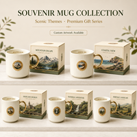 Taza de Café de Cerámica Premium Personalizada, Recuerdo del Desierto de Atacama, Taza de Porcelana con Emblema de Cactus Volcánico, a Prueba de Fugas