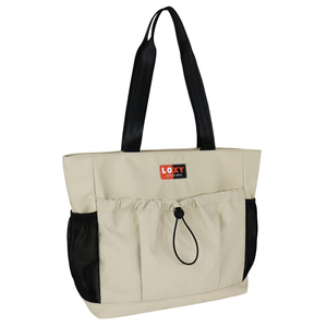 Custom Embroidery Logo Women Summer Autumn Winter <b>ZIPPER</b> POCKET Khaki <b>Nylon</b> <b>TOTE</b> <b>BAG</b> WATER RESISTANT Waterproof SENDA DESIGN - Product Image 2