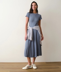 Keep It Myself - Vestido elástico acanalado texturizado plisado minimalista de verano para mujer, estilo americano inspirado en la costa de <span class=keywords><strong>California</strong></span> - Product Image 1