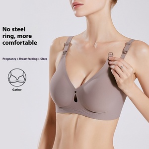 Sujetador de lactancia de maternidad con hebilla frontal de una pieza de gran tamaño, ropa íntima de embarazo de verano antiflacidez y delgada - Product Image 4