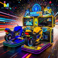 Simulateur de course de moto dynamique à 2 joueurs avec écran de 37 pouces, de haute qualité, fonctionnant avec des pièces de monnaie, machine de jeu vidéo de course
