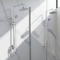 Robinet de Douche Mural Moderne Poli et Durable avec Jet Pluie Doux, Cartouche en Laiton, Mitigeur Eau Chaude et Froide pour Hôtels et Villas