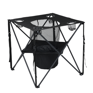 Mesa Plegable para Acampar con Nevera Aislada, Cesta para Alimentos <span class=keywords><strong>y</strong></span> Bolsa de Viaje para Barbacoa, Picnic <span class=keywords><strong>y</strong></span> Camping - Product Image 2