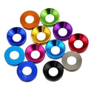 Vis à tête plate en alliage d'aluminium M3M4M5M6 de haute qualité avec rondelle plate à finition brute, style fendu multicolore - Product Image 1