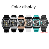 Montre Automatique de Marque de Luxe Unisexe de Haute Qualité, Montres Mécaniques à la Mode, Forme Carrée, Bracelet Ovale en Silicone, Vente en Gros d'Usine