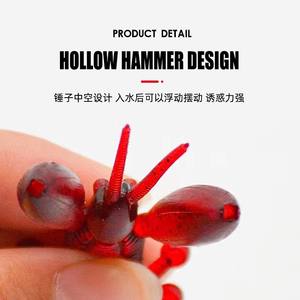 Leurre de pêche inversé en acier inoxydable 8 cm, type marteau bionique, pour crevettes à griffes larges et crevettes souples, pour <span class=keywords><strong>poisson</strong></span>-serpent noir - Product Image 5