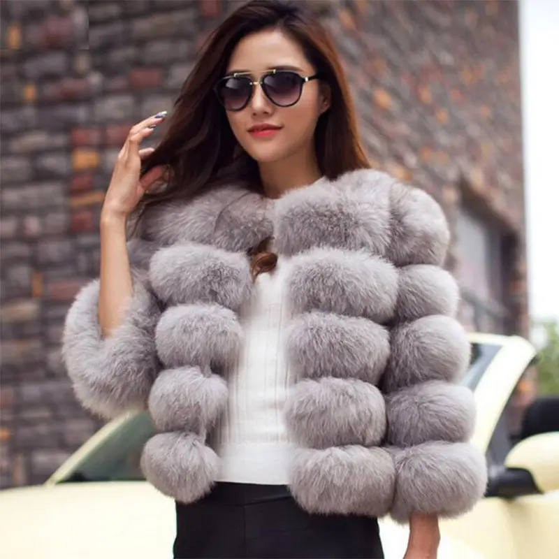 Plus Size Quality Mink Coats 2021 Winter Tops Fashion 14 Colors Faux Fur Coat Elegant Thick Warm Outerwear Fake Fur Women Jacket