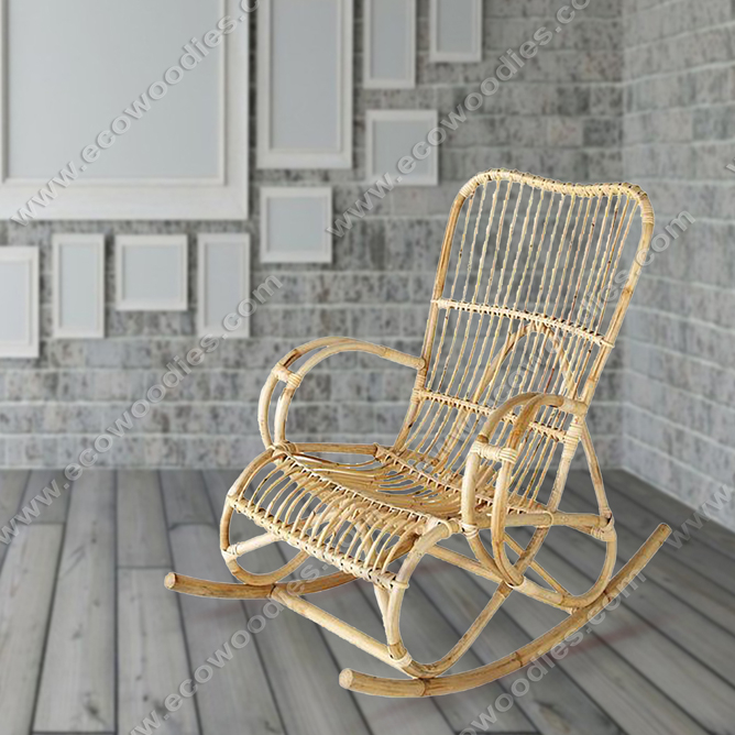 Antique Cane Rocking Chair Modern Style with Footstool
