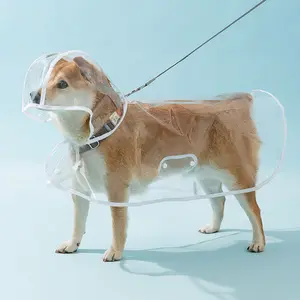 Hızlı kargo toptan üretici geri dönüşümlü 4 bacaklı su geçirmez Pet ceket TPU açık köpek yelek yağmurluk orta cins için