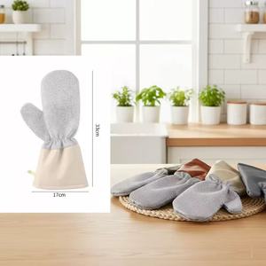 Gants de vaisselle en fil d'argent extra longs, épais, résistants à l'eau, pour le nettoyage de la cuisine, couleur unie, usage domestique - Product Image 4