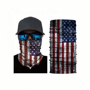 Venta al por mayor fina línea azul impresa pañuelo sol protección UV cara cubierta tubo cuello polaina para uso al aire libre - Product Image 6