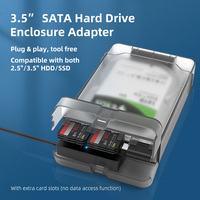 MAIWO Box Esterno per HDD/SSD SATA da 2.5" e 3.5" Senza Utensili con Adattatore USB-A a SATA 5Gbps, Protettivo Trasparente Bianco in ABS+PP