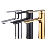 Robinet de lavabo moderne monotrou à monocommande en zinc chromé avec cartouche céramique et débit contrôlé