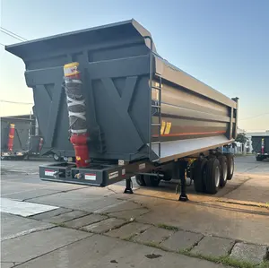 JT merek 35/40/45 Meter kubik Dump kargo truk Trailer bentuk U belakang truk Trailer untuk dijual