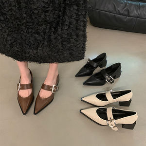 BABALA vente chaude femmes Style classique et sophistiqué rétro bout pointu Mary <span class=keywords><strong>Jane</strong></span> chaussures mocassins chaussures habillées pour la vie quotidienne - Product Image 2