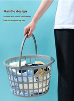 Panier à linge en plastique durable avec trous de ventilation et poignées de transport
