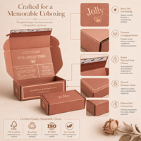 Emballage personnalisé en carton ondulé avec logo en feuille d'or rose, emballage de luxe pour vêtements, boîtes d'expédition artisanales pour cosmétiques