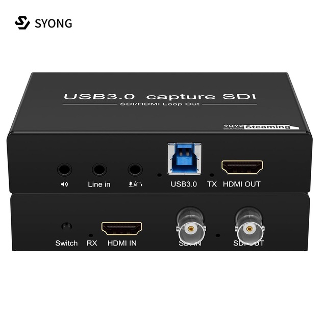 SY USB3.0 1080P60fps for HDMI SDI Video Capture Card with Loop Audio Mixing for Gaming & Video Recording High Performance Equipm