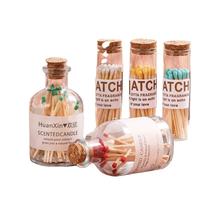 Allumettes de haute qualité Red Snow Pear dans un bocal en verre avec logo personnalisé, allumettes de sécurité colorées pour usage domestique