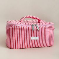 2026 Trendige Frottee-Kosmetiktasche mit Eigenem Logo Weiche Frottee-Kosmetiktasche Große Reise-Toilettentasche Personalisierte Make-up-Tasche