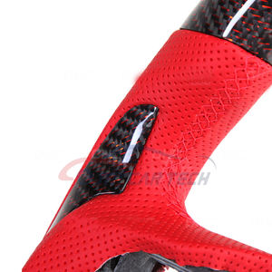 Led Rpm auto da corsa in fibra di carbonio volante in pelle rossa adatta per Ford Mustang 2018 2019 <span class=keywords><strong>2020</strong></span> 2021 volante in fibra di carbonio - Product Image 4