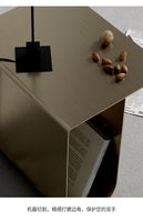 Table d'appoint en acier inoxydable de luxe italien, table basse en marbre pour salon ou balcon