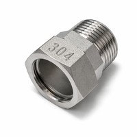 Accesorios de Tubería de Acero Inoxidable 304 Personalizados, de Alta Presión (3000 PSI), Barra Sólida Hexagonal, Extensión de 25/32/40/50 mm, Rosca Doble Macho