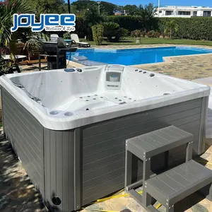 JOYEE Hydrorelax Luxury Hot Tub Jaccuzi Outdoor Spa 5 Person Hidromasaje Bathtubs Square Acrylic Soaking Jaccuzi Whirlpool Pool