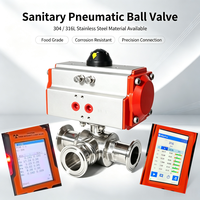 Vanne à boisseau sphérique sanitaire KLion Factory, raccordement électrique à pince, 3 voies en T, 2 pouces, SS316L, qualité alimentaire, aseptique, hygiénique, pour eau, OEM