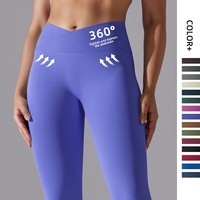 Leggings de yoga sans couture en Spandex et Nylon, respirants, anti-transpiration, taille croisée, légers, pour le sport et le quotidien – Meilleures ventes