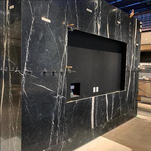 Pannelli sottili in marmo Nero Marquino nero più economici per design d'interni, parete del caminetto, parete TV, decorazioni per la casa - Product Image 6