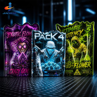 Sachets Mylar découpés sur mesure imprimés, 3,5g, anti-odeur, refermables, à fond plat, pour emballage de fleurs exotiques, bonbons et produits comestibles