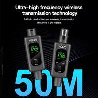 Système de microphone sans fil professionnel à condensateur dynamique XTUGA WX70, adaptateur émetteur XLR léger pour utilisation filaire