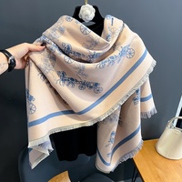 Châle européen coréen haut de gamme pour femmes automne hiver classique noir blanc écharpe de transport polyvalent Simple épaissi Polyester