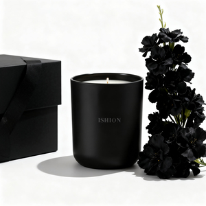 Tùy Chỉnh OEM Sang Trọng Rỗng Nến Tròn Container Matte Màu Đen Lọ Nến Thủy Tinh Jar Với Nắp Để Sử Dụng Nhà - Product Image 4