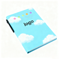 Bloc-notes personnalisé en papier kraft avec bloc-notes adhésifs et stylo, impression de logo