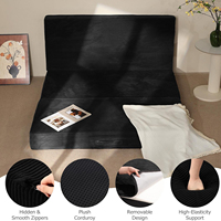 Colchón Plegable de 6 Pulgadas, Sofá Cama Tipo Futón, Funda Extraíble y Lavable, Base Antideslizante, Asas de Transporte, Ideal para Invitados, Camping, Moderno