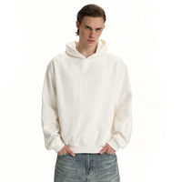Sweat à capuche oversize de style tendance en coton 100% de haute qualité avec broderie 3D et transfert thermique, couleur unie, logo personnalisé OEM pour hommes