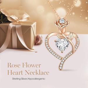 Collar de Plata de Ley S925 con Piedra de Nacimiento, Collar Corazón del Océano, Regalo de San Valentín para Novia - Product Image 1