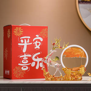 Chinese New Year Folk Art Lucky Deer Figurine Epoxy <b>Resin</b> Sculpture for Living Room TV Office Wine Cabinet Decoration Safety - Product Image 1