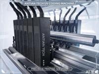 Imprimante jet d'encre UV grand format PIJ avec plateforme de couture et de rembobinage pour codes QR variables, machine de codage industrielle pour l'emballage