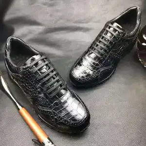 Latest Trending Men Casual shoes High Quality crocodile Leather Lace up shoes men Designer Walking shoes Men