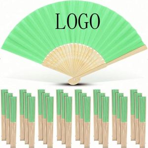 Customizable 7 Inch Folding Fan Portable <b>Hand</b> Fan with White <b>Paint</b> Blank Bamboo Folk Art Design for Business Gifts - Product Image 5